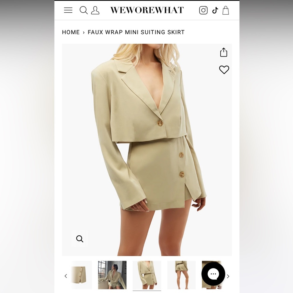 Weworewhat Cropped blazer with matching skort